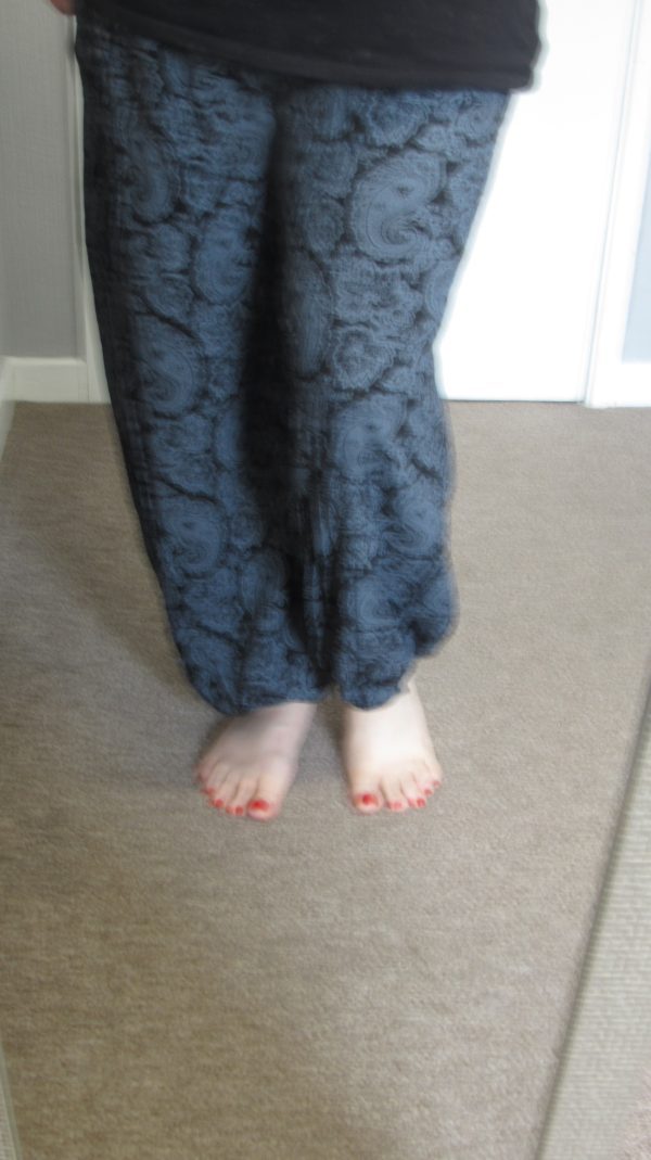New Ladies Black Floral Harem Pants One Size fits sizes 16 18 20 - Image 5