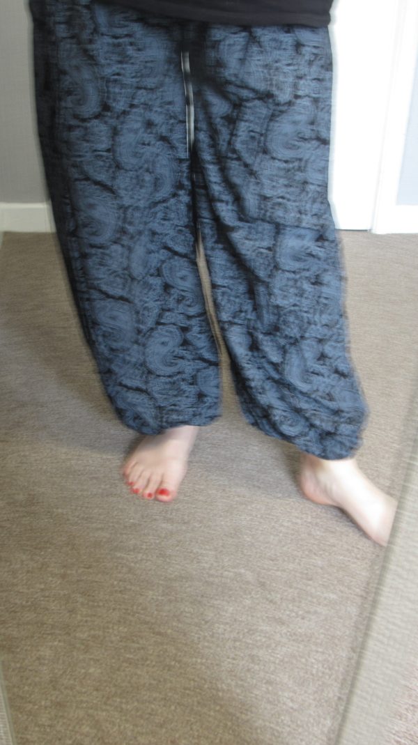 New Ladies Black Floral Harem Pants One Size fits sizes 16 18 20 - Image 6