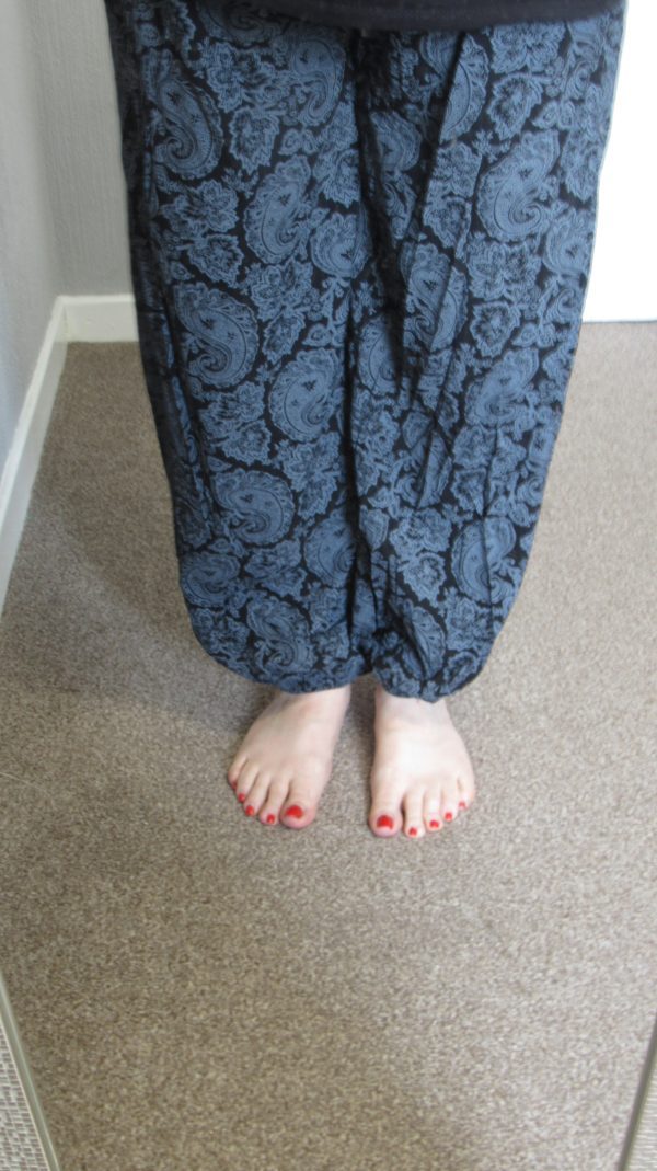 New Ladies Black Floral Harem Pants One Size fits sizes 16 18 20 - Image 9