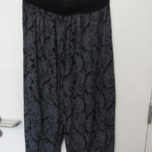 New Ladies Black Floral Harem Pants One Size fits sizes 16 18 20