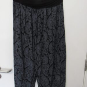 New Ladies Black Floral Harem Pants One Size fits sizes 16 18 20