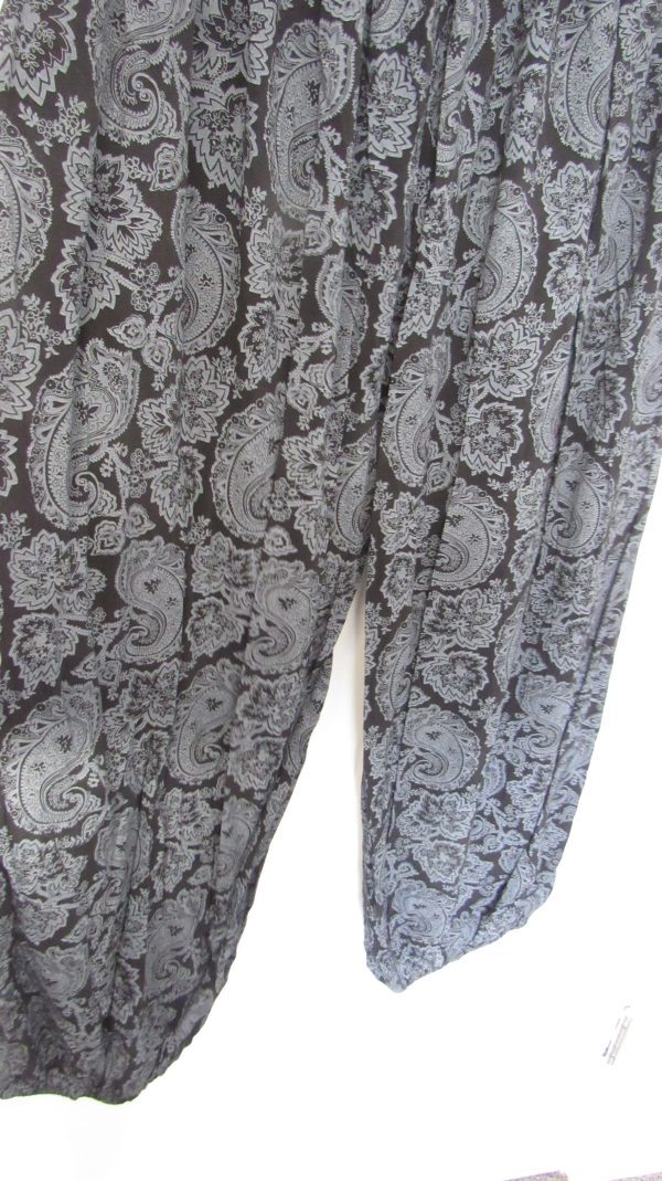 New Ladies Black Floral Harem Pants One Size fits sizes 16 18 20 - Image 3
