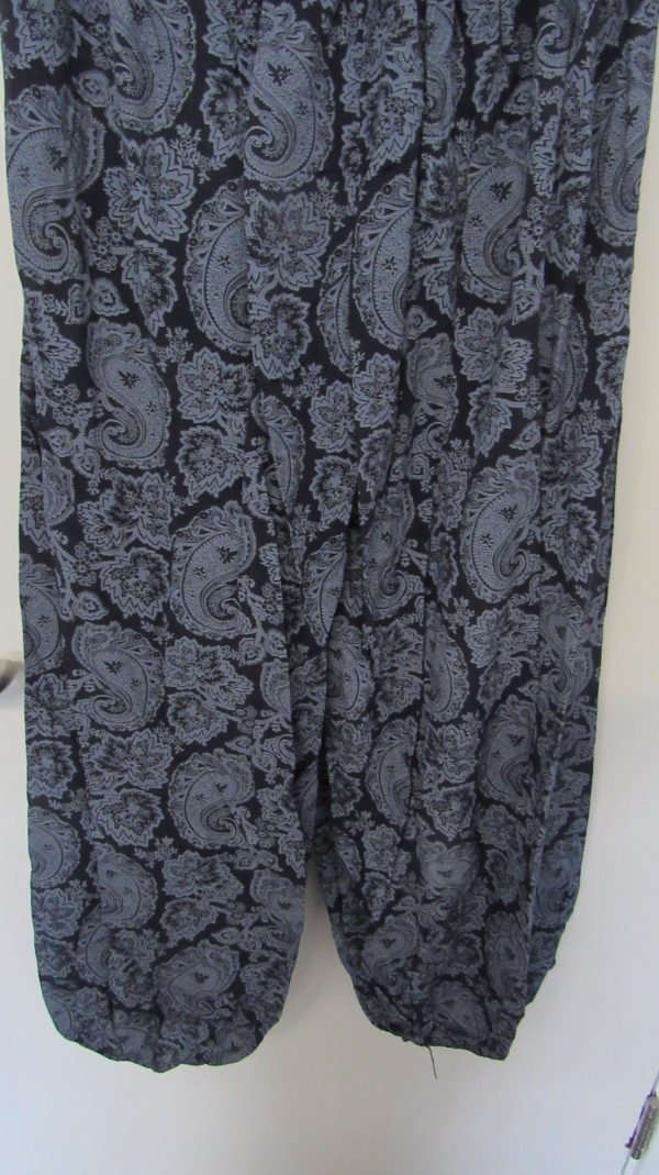 New Ladies Blue Floral Harem Pants One Size fits sizes 16 18 20 - Image 5
