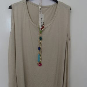 New Sleeveless Womens Beige Top One Size fits sizes 16 18 20 22