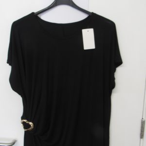 New Ladies Black Wrap Around Look with Heart Top One Size fits sizes 16 18 20 22