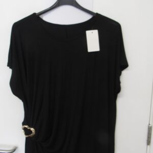 New Ladies Black Wrap Around Look with Heart Top One Size fits sizes 16 18 20 22