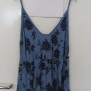New Ladies Denim Blue Floral Vest Top One Size fits sizes 16 18 20 22