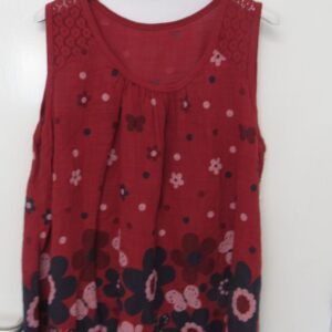 SALE SALE SALE New Floral Sleeveless Top Burgundy One Size fits sizes 18 20 22 NON RETURNABLE