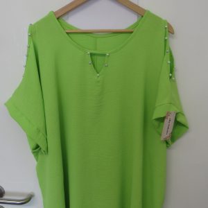 New Ladies Lime Cold Shoulder Top One Size fits sizes 18 20 22