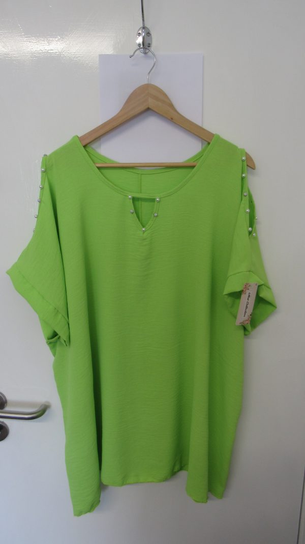 New Ladies Lime Cold Shoulder Top One Size fits sizes 18 20 22