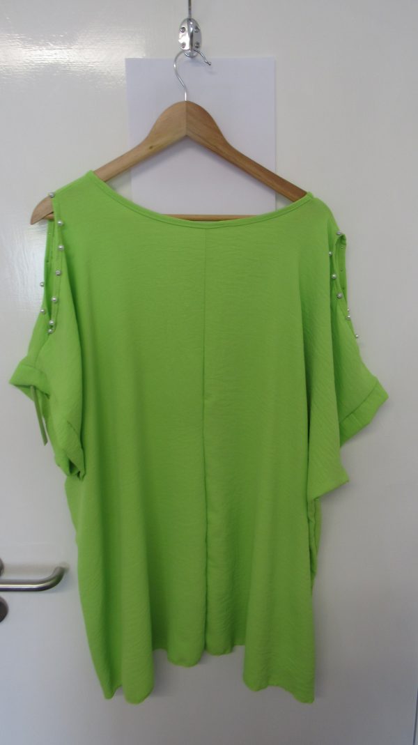 New Ladies Lime Cold Shoulder Top One Size fits sizes 18 20 22 - Image 5