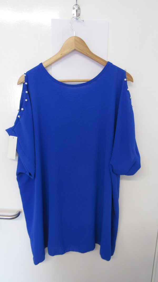 New Ladies Royal Blue Cold Shoulder Top One Size fits sizes 18 20 22 - Image 6