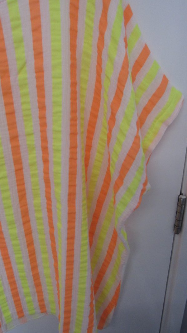 SALE SALE SALE New Ladies Yellow Orange Neon Stripe Tunic Top One Size fits sizes 20 22 24 NON RETURNABLE - Image 4