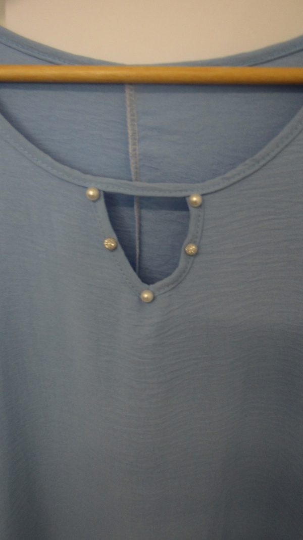 New Ladies Sky Blue Cold Shoulder Top One Size fits sizes 18 20 22 - Image 4