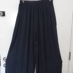 New Ladies Navy Blue Elasticated Waist Wide Leg Trousers One Size fits sizes 18 20 22