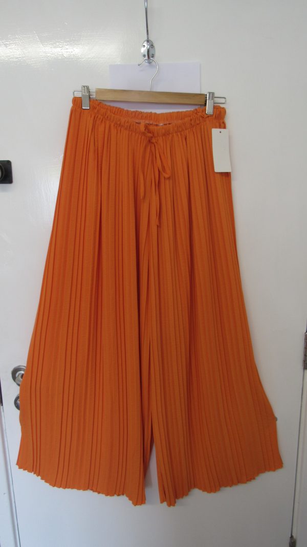 New Ladies Plus Size Pleated Trousers Orange One Size fits 20 22 24 26