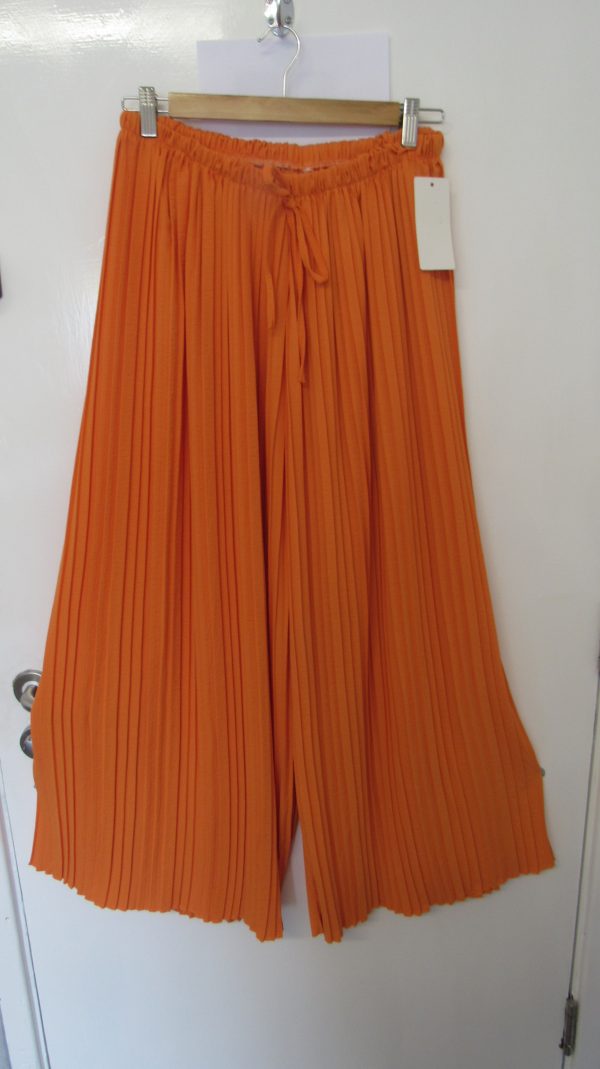 New Ladies Plus Size Pleated Trousers Orange One Size fits 20 22 24 26 - Image 2