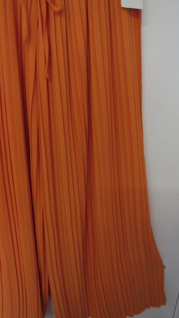 New Ladies Plus Size Pleated Trousers Orange One Size fits 20 22 24 26 - Image 4