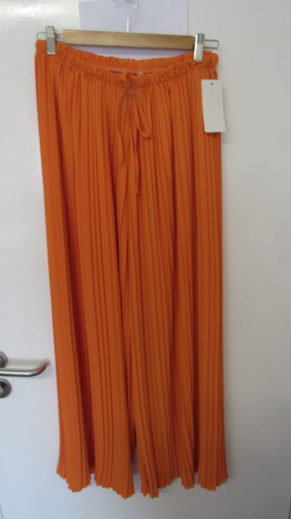 New Ladies Plus Size Pleated Trousers Orange One Size fits 20 22 24 26 - Image 5