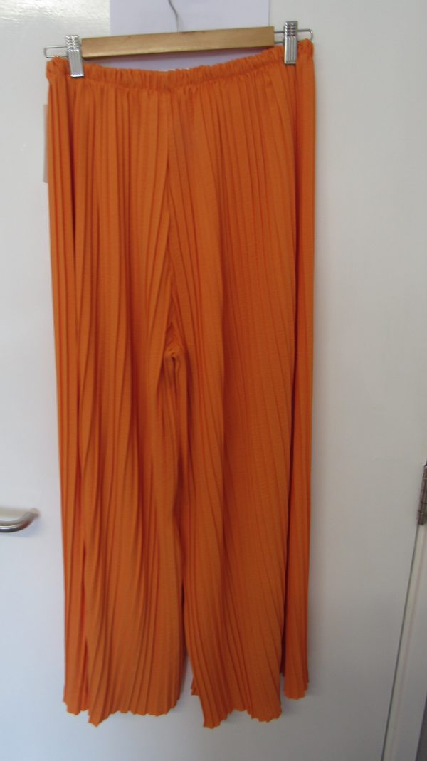 New Ladies Plus Size Pleated Trousers Orange One Size fits 20 22 24 26 - Image 6