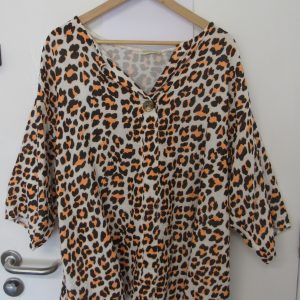 New Orange Leopard Print Top One Size fits sizes 18 20 22 24