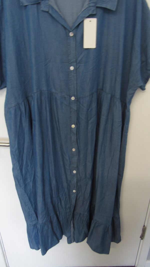 New Ladies Dark Denim Dress Plus Size One Size fits sizes 18 20 22 24 - Image 3