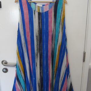 New Blues Striped Sleeveless Sun Dress One Size fits sizes 16 18 20 22