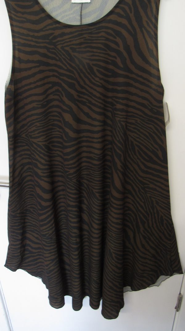 New Brown Zebra Print Sleeveless Sun Dress One Size fits sizes 16 18 20 22 - Image 5