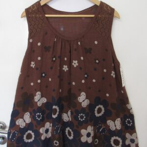 New Floral Sleeveless Top Brown One Size fits sizes 18 20 22