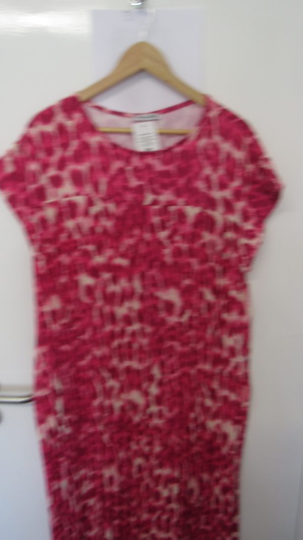 New Ladies Pink Leopard Print Pleated Maxi Dress One Size fits sizes 14 16 18 20 - Image 3