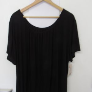 New Ladies Black Elasticated Bottom Top One size fits sizes 16 18 20 22 Plus Size