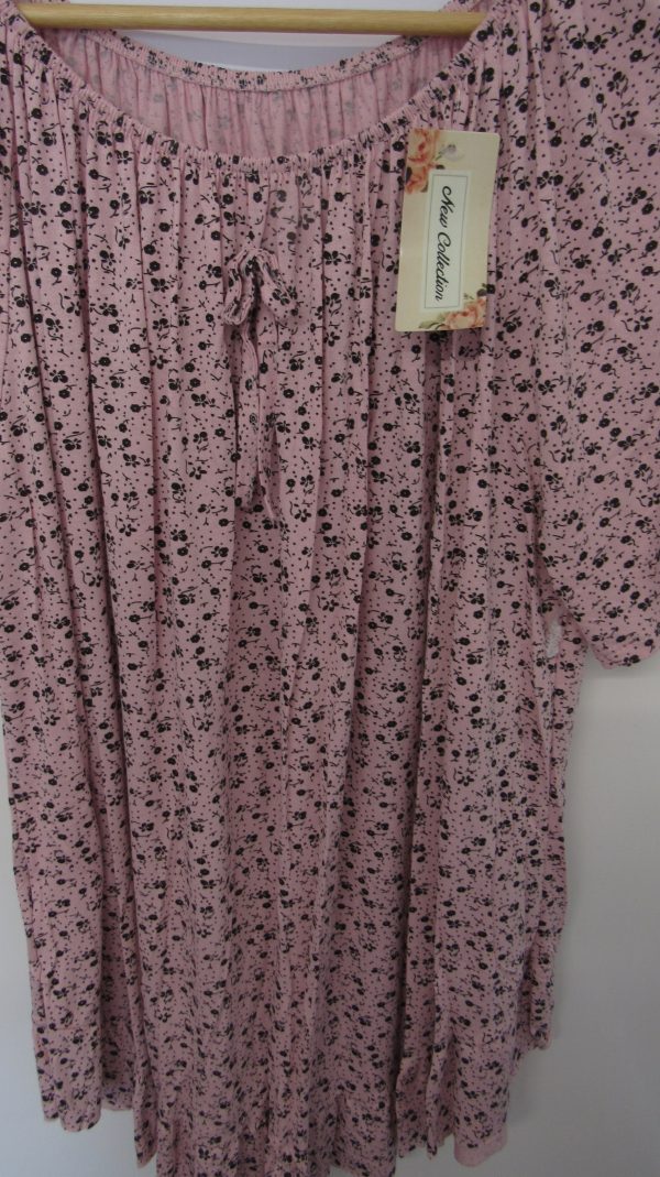 New Ladies Pale Pink Floral Frill Top One size fits sizes 16 18 20 22 - Image 3