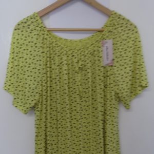 New Ladies Yellow Floral Frill Top One size fits sizes 16 18 20 22