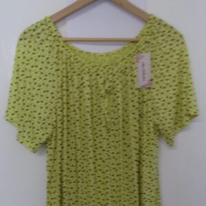 New Ladies Yellow Floral Frill Top One size fits sizes 16 18 20 22