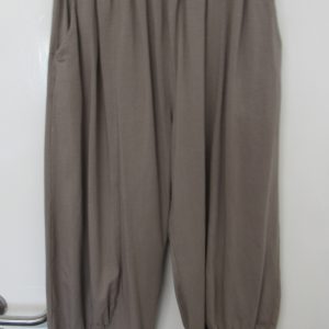 NEW Ladies Womens Mocha Jersey 3/4 Length cuff bottom Trousers One size fits sizes 16 18 20 22