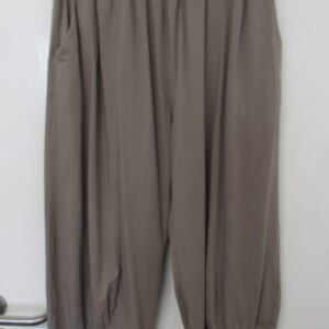 NEW Ladies Womens Mocha Jersey 3/4 Length cuff bottom Trousers One size fits sizes 16 18 20 22