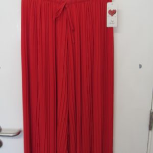 New Ladies Plus Size Pleated Trousers Red One Size fits 20 22 24 26