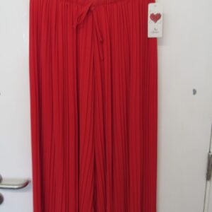 New Ladies Plus Size Pleated Trousers Red One Size fits 20 22 24 26