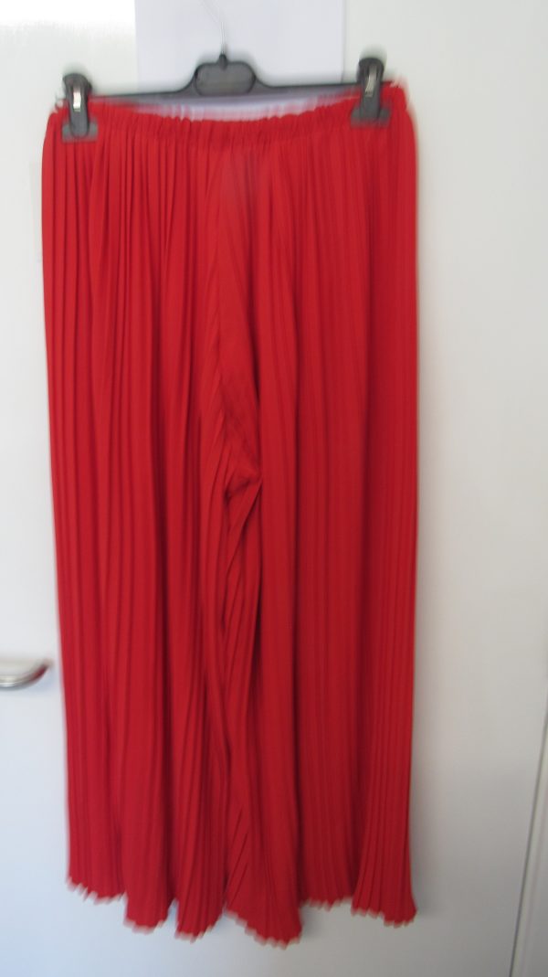 New Ladies Plus Size Pleated Trousers Red One Size fits 20 22 24 26 - Image 4