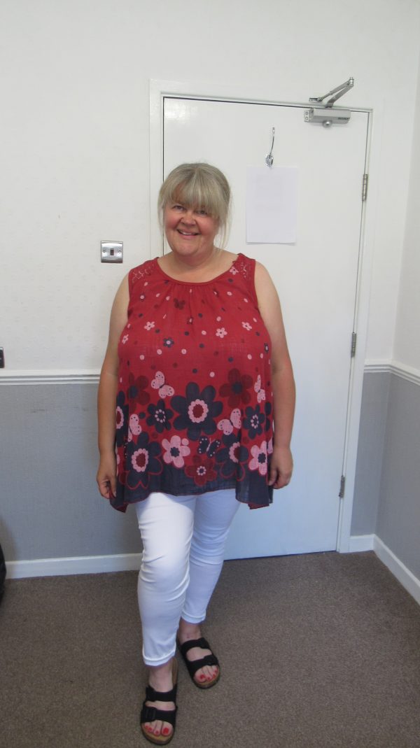 SALE SALE SALE New Floral Sleeveless Top Burgundy One Size fits sizes 18 20 22 NON RETURNABLE - Image 6