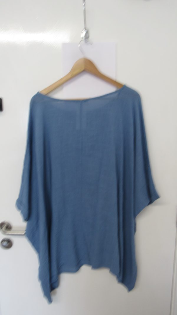 New Ladies Pocket Denim Blue Plus Size 100% Cotton Top One Size fits sizes 22 24 26 28 - Image 5