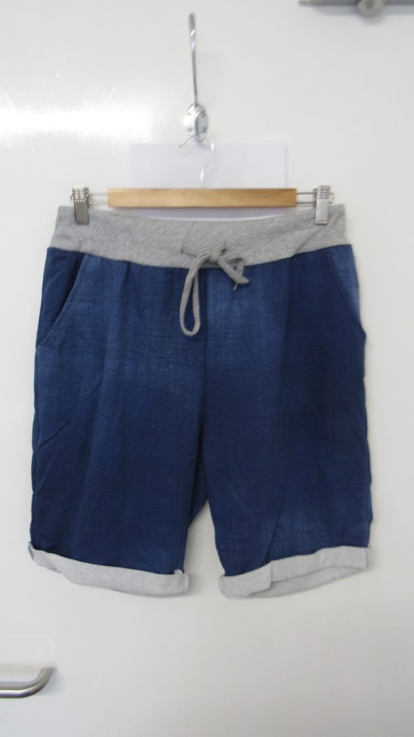 NEW Ladies Dark Denim Blue Jogger Shorts Plus Size One Size Fits sizes 16 18 20  Size 2 - Image 2