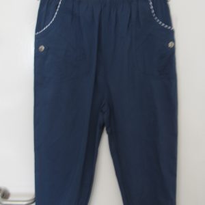 Cherry Berry Indigo Blue Stripe 3/4 Length Trousers Size T5 UK 16