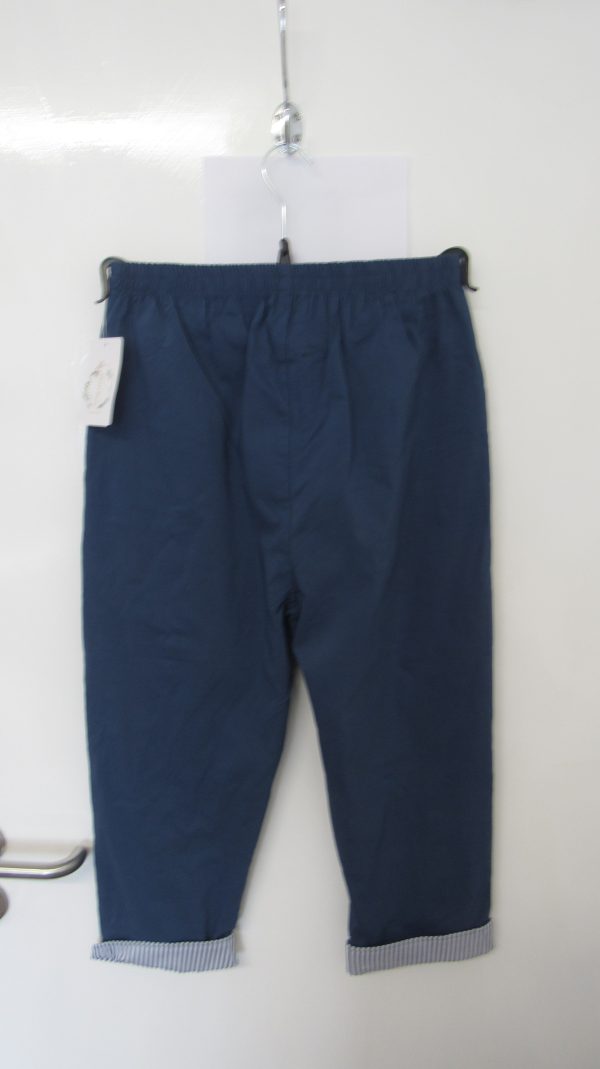 Cherry Berry Indigo Blue Stripe 3/4 Length Trousers Size T5 UK 16 - Image 5