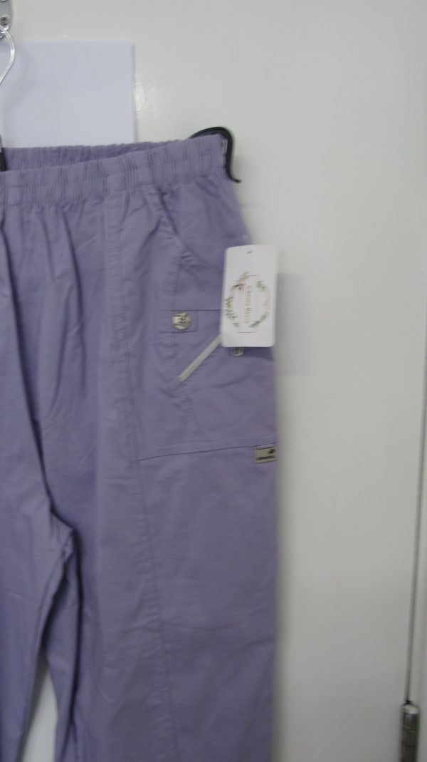 Cherry Berry Lilac 3/4 length stretchy trousers Size T9 UK 24 - Image 4