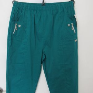 Cherry Berry Teal 3/4 length stretchy trousers Size T3 UK 12