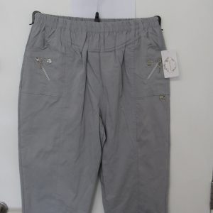 Cherry Berry Grey 3/4 length stretchy trousers Size T4 UK 14