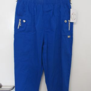 Cherry Berry Royal Blue 3/4 length stretchy trousers Size T2 UK 10
