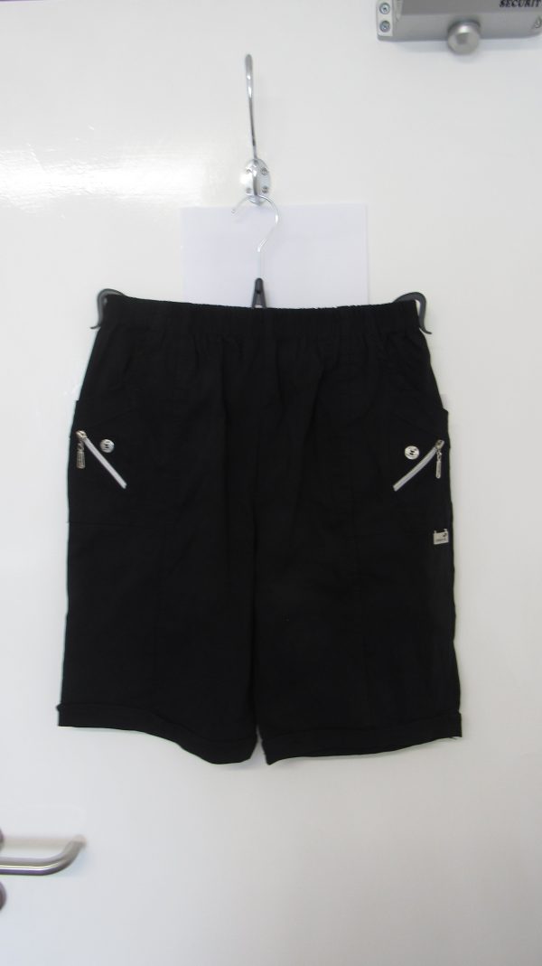 Cherry Berry Black Stretchy Shorts Size T6 UK 18 - Image 2