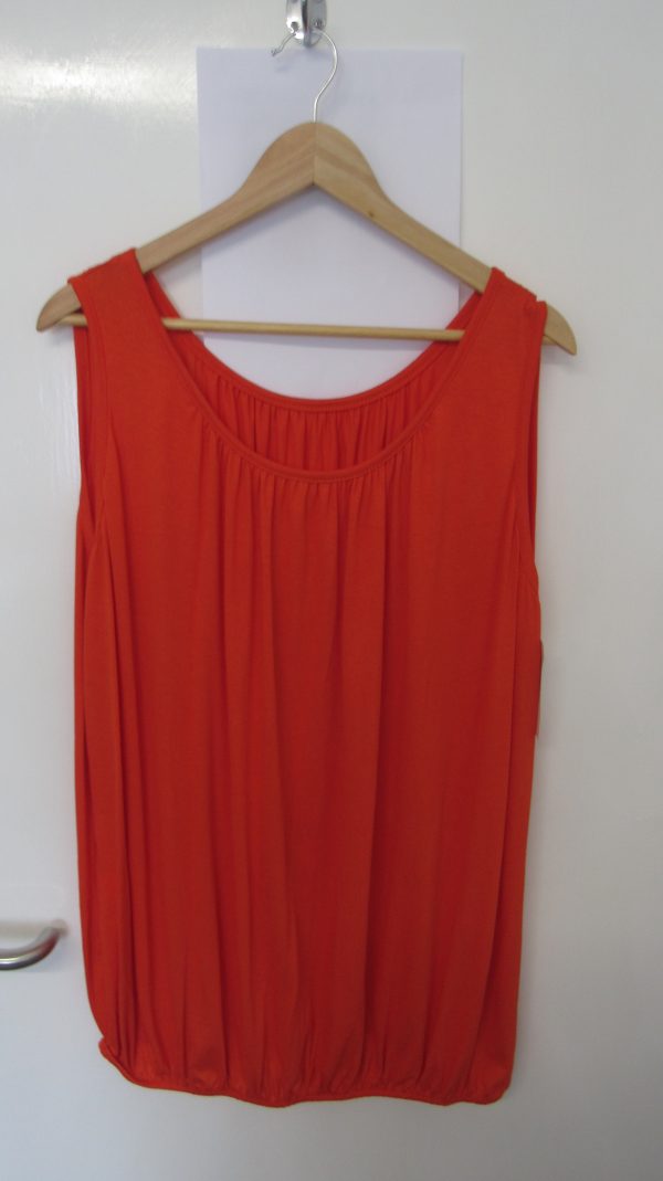 New Ladies Orange Sleeveless Sun Top One size fits sizes 16 18 20 22 Plus Size - Image 2